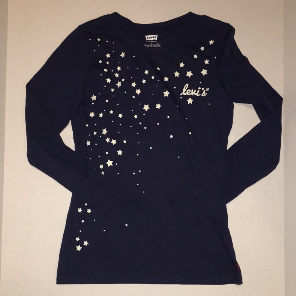 Levi's Kids Navy Long-Sleeve Star Print Top | size L